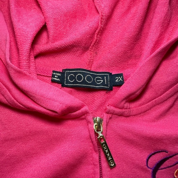 COOGI NWT 2 Piece Sweatset Pink Bedazzled Hoodie and Jogger Sweatpants Size 2XL - Picture 9 of 11